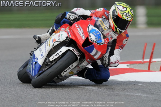 2009-09-26 Imola 0879 Variante alta - Supersport - Free Practice - Olivier Four - Honda CBR600RR